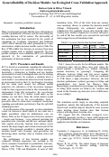 Cover page: Generalizability of Decision Models: An Ecological Cross-Validation Approach