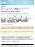 Cover page: Locus coeruleus imaging as a biomarker for noradrenergic dysfunction in neurodegenerative diseases