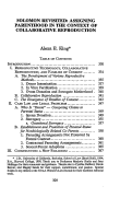 Cover page: Solomon Revisited: Assigning Parenthood in the Context of Collaborative Reproduction