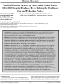 Cover page: Nonfatal Firearm Injuries by Intent in the United States:  2016-2018 Hospital Discharge Records from the Healthcare Cost and Utilization Project