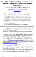 Cover page: Investigation of laminar dispersion with optical coherence tomography and optical Doppler tomography