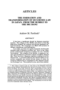 Cover page: The Formation and Transformation of Securities Law in Japan: From the Bubble to the Big Bang