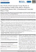 Cover page: One Week of Oral Camostat Versus Placebo in Nonhospitalized Adults With Mild-to-Moderate Coronavirus Disease 2019: A Randomized Controlled Phase 2 Trial