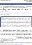 Cover page: Co-located quantitative trait loci mediate resistance to Agrobacterium tumefaciens, Phytophthora cinnamomi, and P. pini in Juglans microcarpa × J. regia hybrids