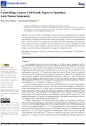 Cover page: Controlling Cancer Cell Death Types to Optimize Anti-Tumor Immunity