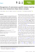 Cover page: Recognition of centromere‐specific histone Cse4 by the inner kinetochore Okp1‐Ame1 complex