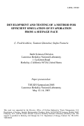 Cover page: Development and testing of a method for efficient simulation of 
evaporation from a seepage face