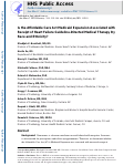 Cover page: Is the affordable care act medicaid expansion associated with receipt of heart failure guideline-directed medical therapy by race and ethnicity?