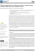 Cover page: Cognitive Impairment in Parkinson’s Disease: Epidemiology, Clinical Profile, Protective and Risk Factors