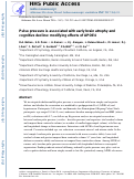 Cover page: Pulse Pressure Is Associated With Early Brain Atrophy and Cognitive Decline