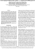 Cover page: Is the Language Familiarity Effect gradual ? A computational modelling approach