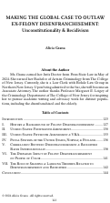 Cover page: Making the Global Case to Outlaw Ex-Felony Disenfranchisement: Unconstitutionality &amp; Recidivism