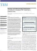 Cover page: Insurance- and medical provider-related barriers and facilitators to staying on PrEP: results from a qualitative study