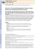 Cover page: Outcomes of Screening Mammography by Frequency, Breast Density, and Postmenopausal Hormone Therapy