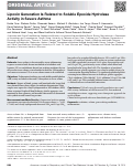 Cover page: Lipoxin Generation Is Related to Soluble Epoxide Hydrolase Activity in Severe Asthma