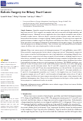 Cover page: Robotic Surgery for Biliary Tract Cancer