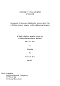 Cover page: Psychometric Evaluation of the Listening Sentence Span Task: A Working Memory Measure for English Language Learners