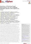 Cover page: Importance of Resolving Fungal Nomenclature: the Case of Multiple Pathogenic Species in the Cryptococcus Genus