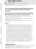 Cover page: Use of technology for delivery of mental health and substance use services to youth living with HIV: a mixed-methods perspective