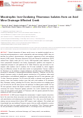 Cover page: Mixotrophic Iron-Oxidizing Thiomonas Isolates from an Acid Mine Drainage-Affected Creek.