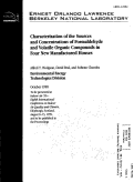 Cover page: Characterization of the Sources and Concentrations of Formaldehyde and other volatile organic compounds in four new manufactured houses