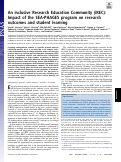 Cover page: An inclusive Research Education Community (iREC): Impact of the SEA-PHAGES program on research outcomes and student learning