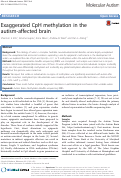 Cover page: Exaggerated CpH methylation in the autism-affected brain