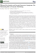 Cover page: Maternal Diet Quality and Prenatal Depressive Symptoms: The Moderating Role of Economic Well-Being