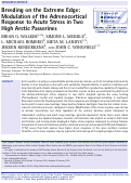 Cover page: Breeding on the extreme edge: Modulation of the adrenocortical response to acute stress in two High Arctic passerines