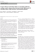 Cover page: Conservatively treated knee injury is associated with knee cartilage matrix degeneration measured with MRI-based T2 relaxation times: data from the osteoarthritis initiative