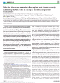 Cover page: Role for ribosome-associated complex and stress-seventy subfamily B (RAC-Ssb) in integral membrane protein translation