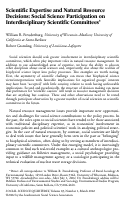 Cover page: Scientific Expertise and Natural Resource Decisions:  Social Science Participation on Interdisciplinary Scientific Committees.