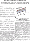 Cover page: Progress on the MICE Tracker Solenoid