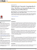 Cover page: Inducing Acute Traumatic Coagulopathy In Vitro: The Effects of Activated Protein C on Healthy Human Whole Blood