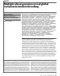 Cover page: Multiple wheat genomes reveal global variation in modern breeding