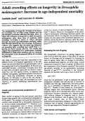 Cover page: Adult crowding effects on longevity in Drosophila melanogaster: Increase in age-independent mortality