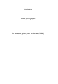 Cover page: Three Photographs, for trumpet, piano, and orchestra