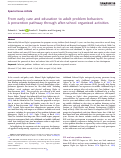 Cover page: From early care and education to adult problem behaviors: A prevention pathway through after-school organized activities