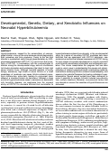 Cover page: Developmental, Genetic, Dietary, and Xenobiotic Influences on Neonatal Hyperbilirubinemia