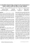 Cover page of A simulation-based design analysis for the assessment of indoor comfort under the effect of solar radiation