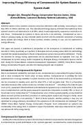 Cover page: Improving Energy Efficiency of Compressed Air System Based on System Audit