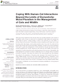 Cover page: Coping With Human-Cat Interactions Beyond the Limits of Domesticity: Moral Pluralism in the Management of Cats and Wildlife