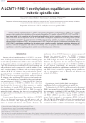 Cover page: A LCMT1-PME-1 methylation equilibrium controls mitotic spindle size