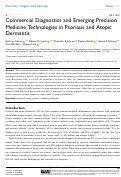 Cover page: Commercial Diagnostics and Emerging Precision Medicine Technologies in Psoriasis and Atopic Dermatitis.