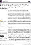 Cover page: An Evaluation of Human Induced Pluripotent Stem Cells to Test for Cardiac Developmental Toxicity.
