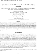 Cover page: WPP, No. 105: Optical Cues to the Visual Perception of Lexical and Phrasal Stress in English