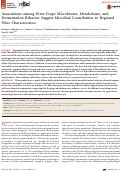 Cover page: Associations among Wine Grape Microbiome, Metabolome, and Fermentation Behavior Suggest Microbial Contribution to Regional Wine Characteristics