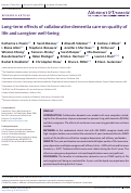 Cover page: Long-term effects of collaborative dementia care on quality of life and caregiver well-being.