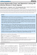 Cover page: Sexual Relationship Power and Depression among HIV-Infected Women in Rural Uganda