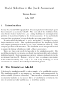 Cover page: Model Selection in the Stock Assessment